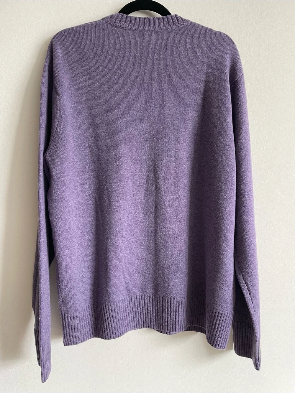 J. Crew Rugged Merino Wool Blend Heathered Purple Crewneck Sweater Classic XL